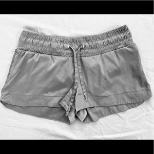 Silver silk shorts